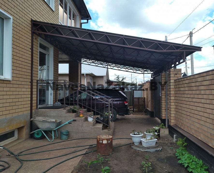 Навес к дому для 2 машин 5 на 6 по лучшей цене Навес к дому для 2 машин 5 на 6
