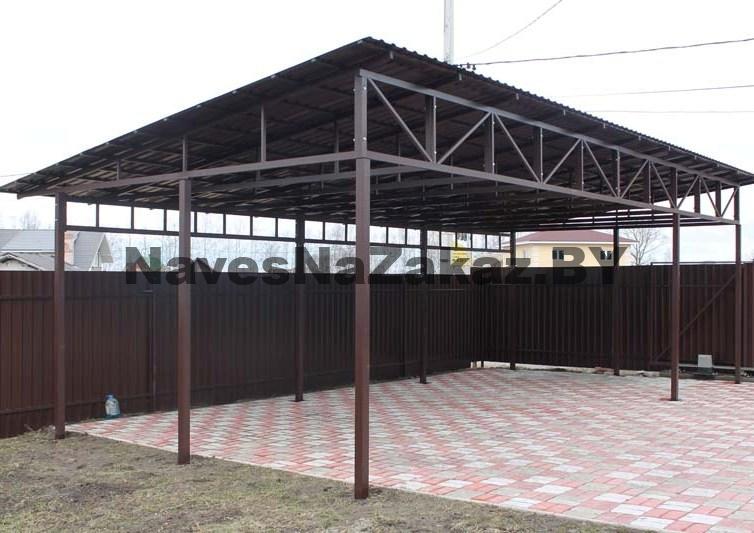 Навес для авто односкатный 6 на 8 по лучшей цене Навес для авто односкатный 6 на 8