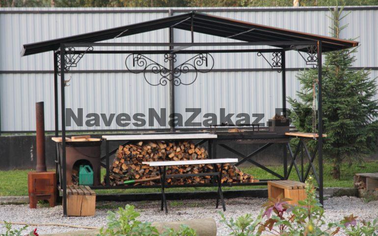 Двускатный навес из металла для мангала 2 на 4 по лучшей цене Двускатный навес из металла для мангала 2 на 4