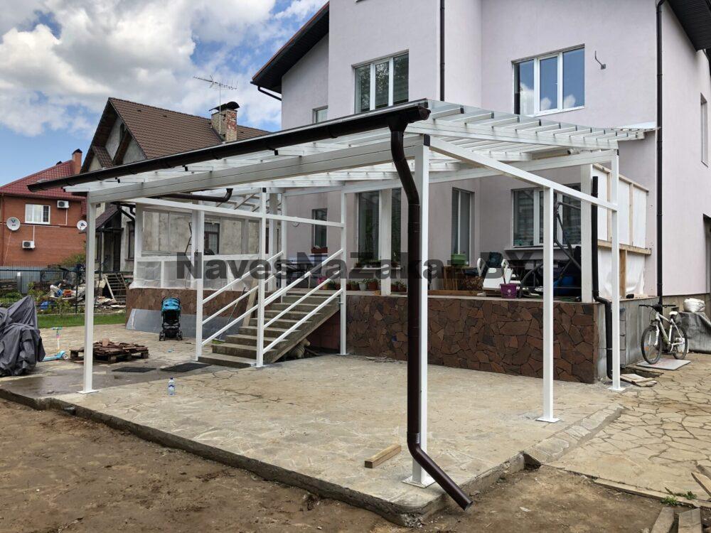 Навес над террасой 5,5х6,3 по лучшей цене Навес над террасой 5,5х6,3