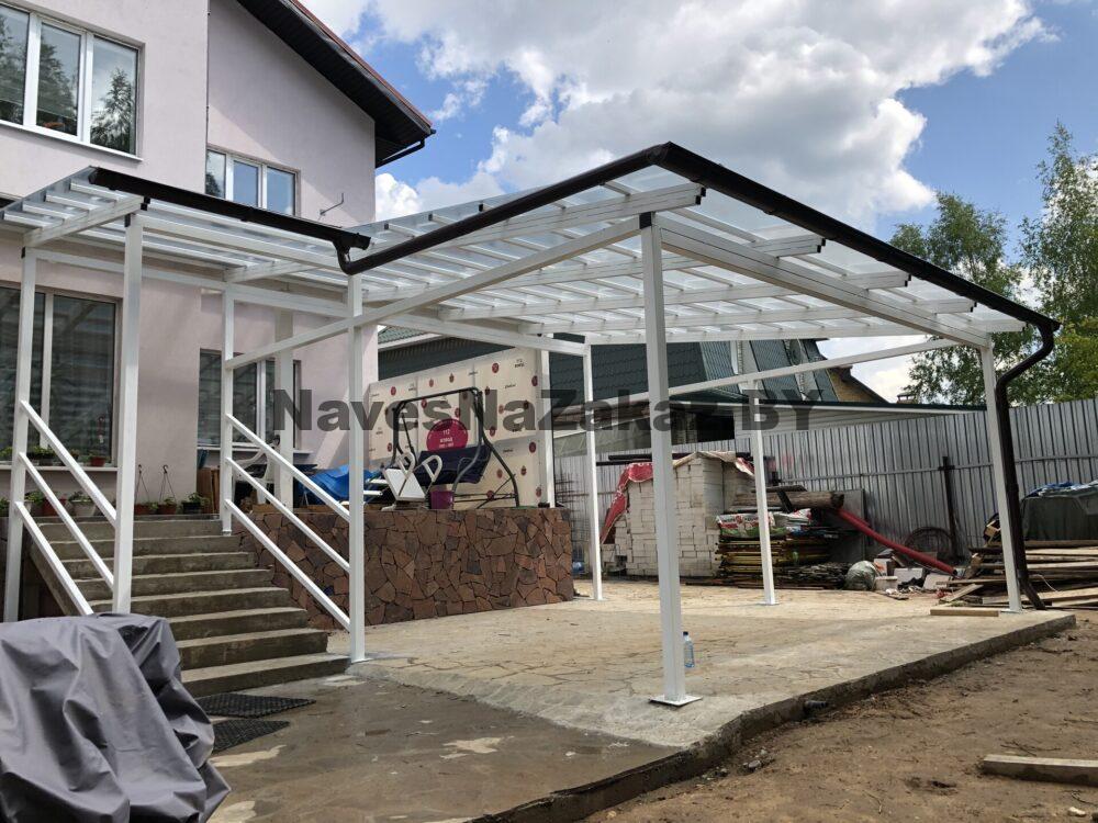 Навес над террасой 5,5х6,3 по лучшей цене Навес над террасой 5,5х6,3