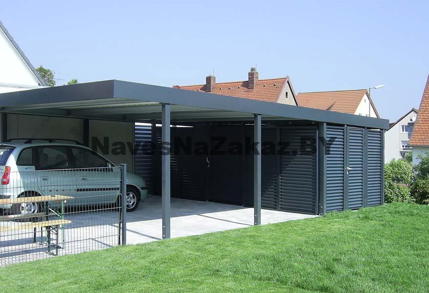 Автонавес в современном стиле с хозблоком 6 на 9 метров по лучшей цене Автонавес в современном стиле с хозблоком 6 на 9 метров