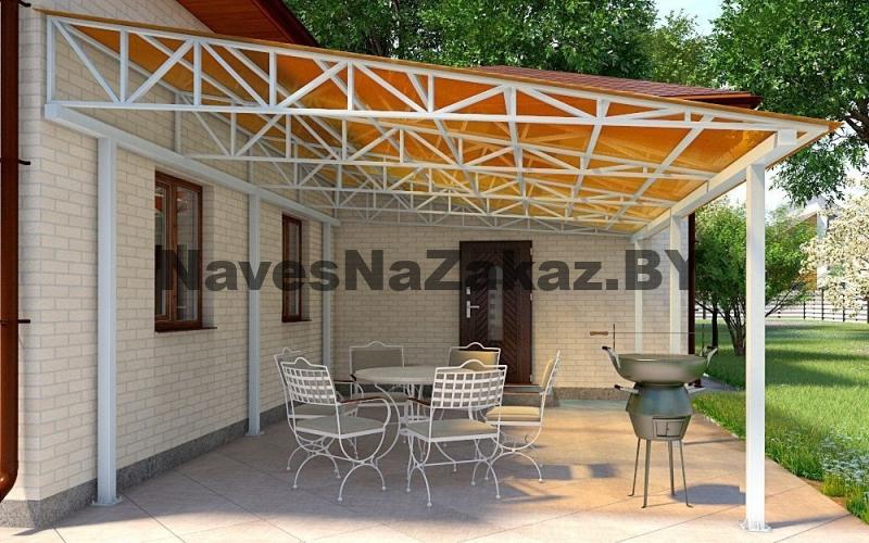 Односкатный навес для зоны отдыха 5 на 6м по лучшей цене Односкатный навес для зоны отдыха 5 на 6м