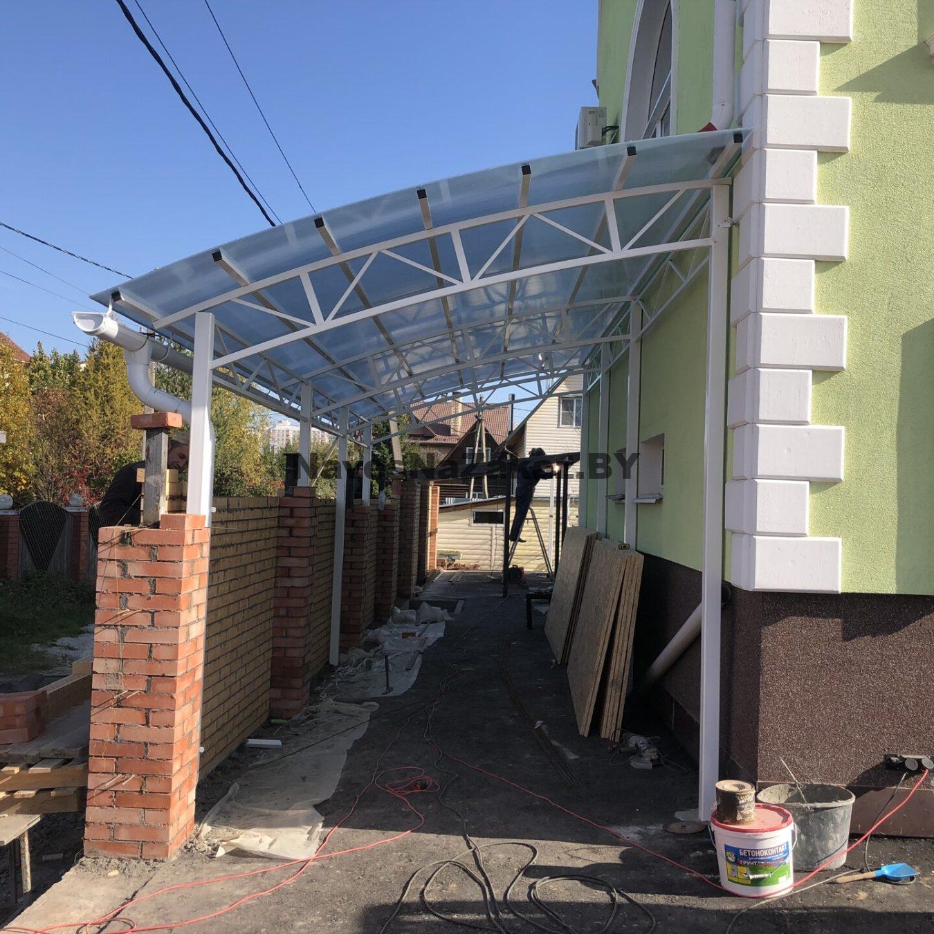 Придомовой навес 3 на 8 по лучшей цене Придомовой навес 3 на 8