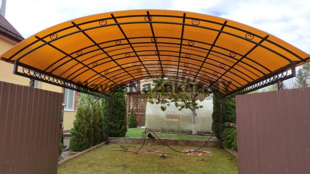 Кованый арочный навес для авто 4 на 6 по лучшей цене Кованый арочный навес для авто 4 на 6