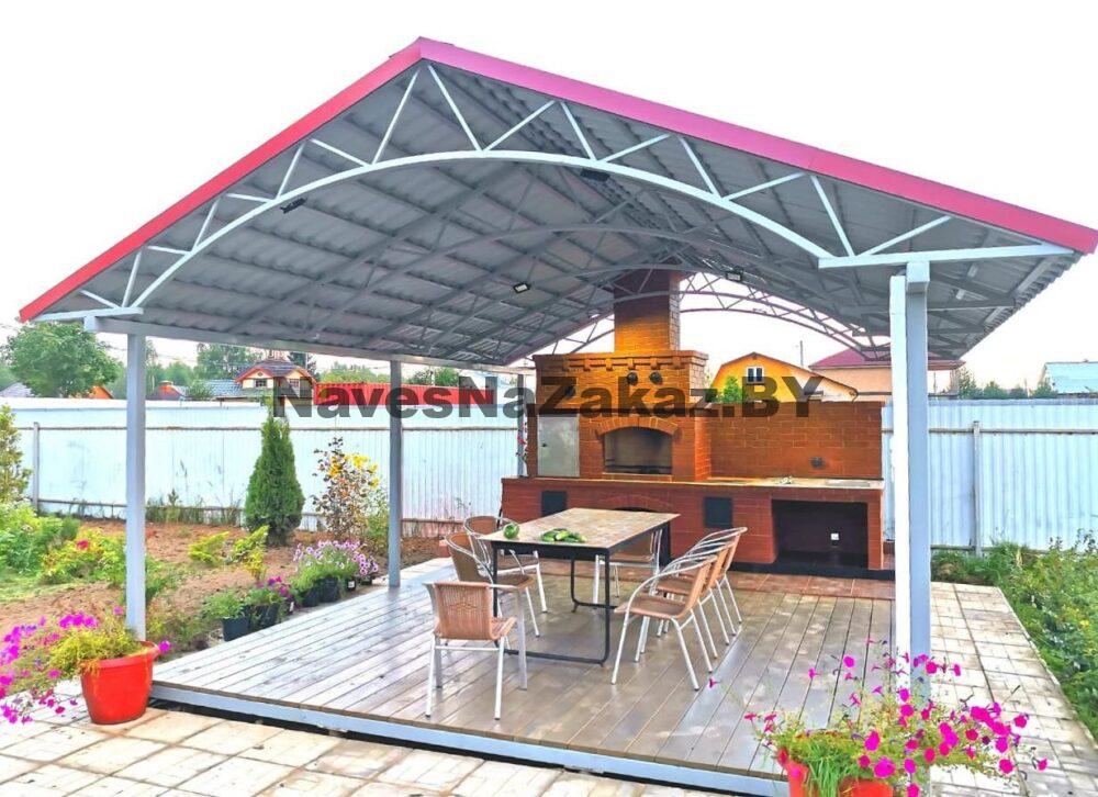 Беседка двускатная из металлопрофиля 4 на 8 по лучшей цене Беседка двускатная из металлопрофиля 4 на 8