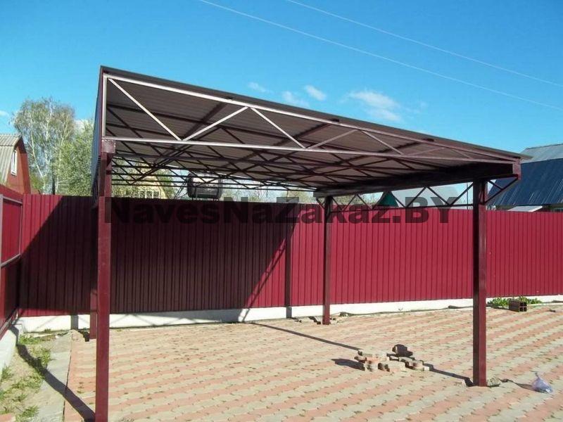 Навес из профнастила для автомобиля 4 на 4 по лучшей цене Навес из профнастила для автомобиля 4 на 4