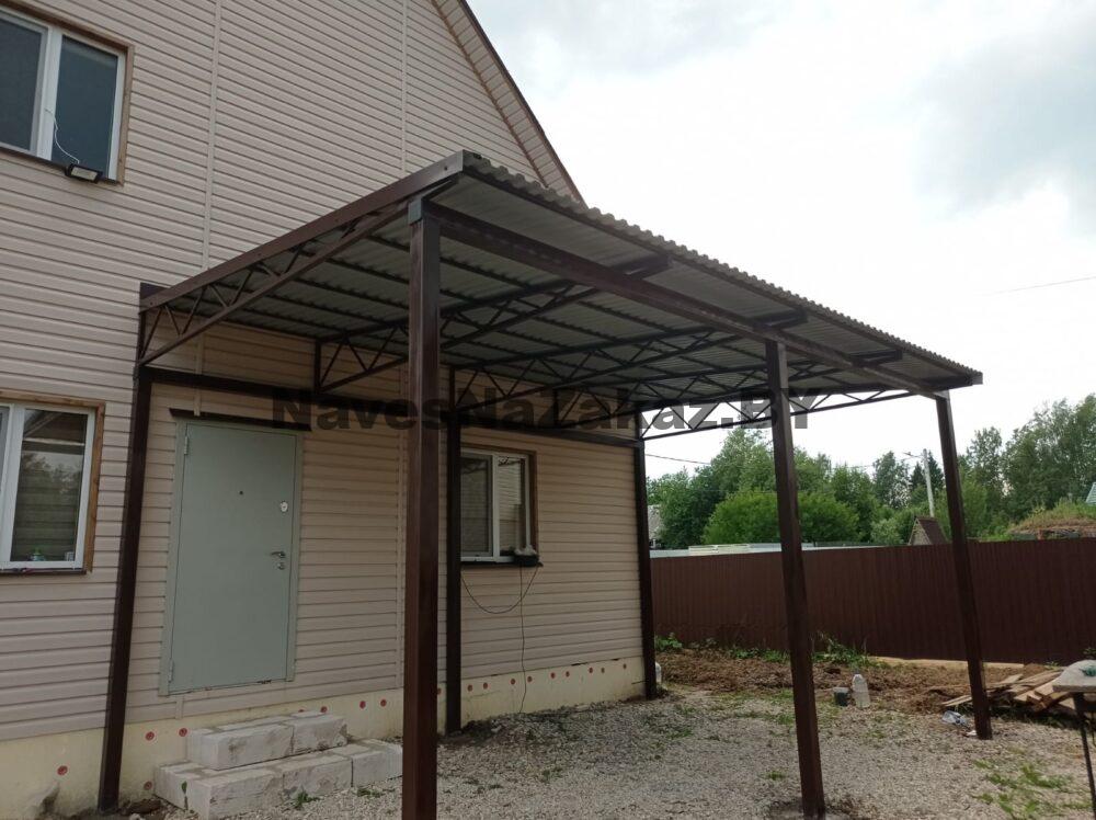 Навес к дому из профлиста 4 на 6 м по лучшей цене Навес к дому из профлиста 4 на 6 м