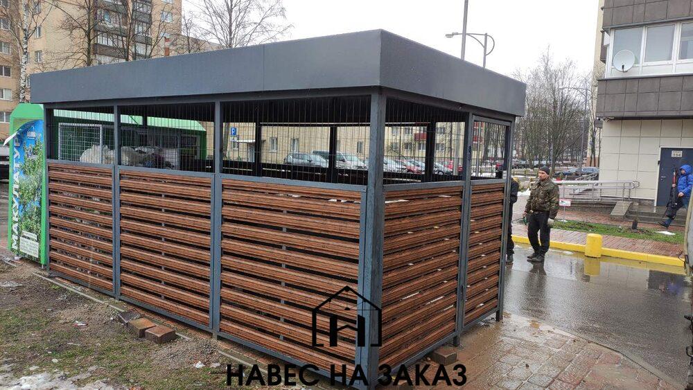 Навес для ТБО контейнеров в Лофт стиле на 3шт по лучшей цене Навес для ТБО контейнеров в Лофт стиле на 3шт