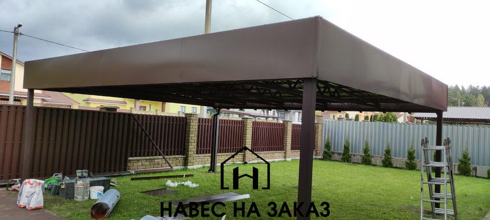 Навес для авто в скандинавском стиле 8 на 10 м по лучшей цене Навес для авто в скандинавском стиле 8 на 10 м