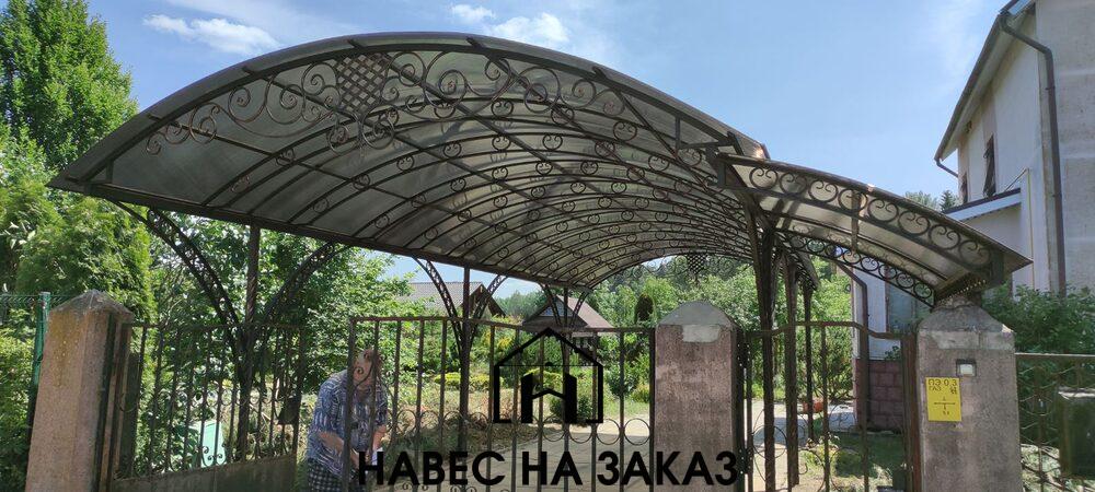 Арочный навес на дачу для автомобиля 6 м на 14 м по лучшей цене Арочный навес на дачу для автомобиля 6 м на 14 м