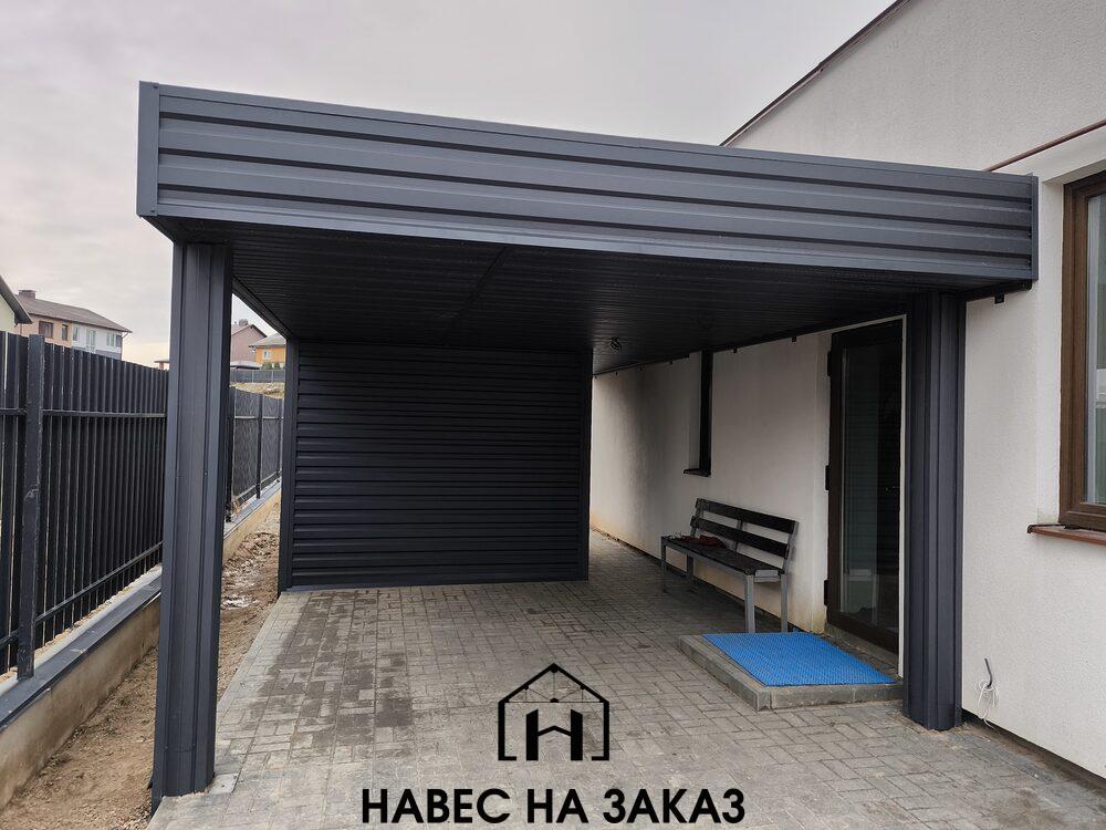 Навес для машины с хозблоком 4 на 6 м по лучшей цене Навес для машины с хозблоком 4 на 6 м