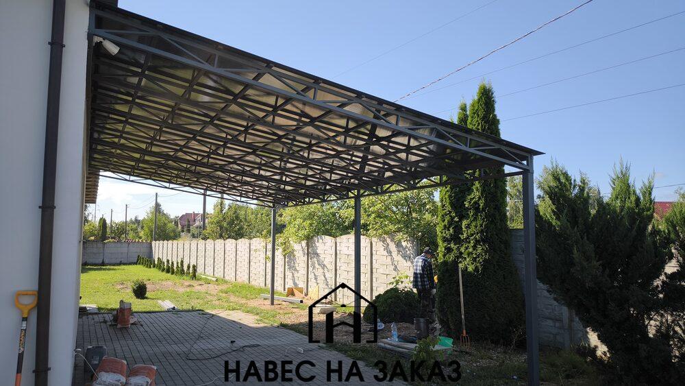 Навес под автомобиль 8 на 5 метров по лучшей цене Навес под автомобиль 8 на 5 метров