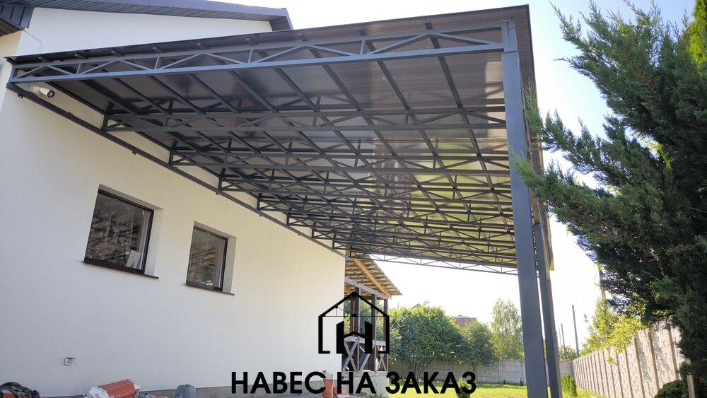 Навес под автомобиль 8 на 5 метров по лучшей цене Навес под автомобиль 8 на 5 метров