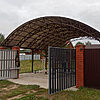 Навес для автомобиля из поликарбоната арочный 8 на 8 м