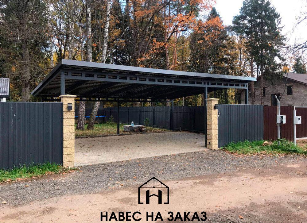 Односкатный навес для авто 7 на 8м по лучшей цене Односкатный навес для авто 7 на 8м