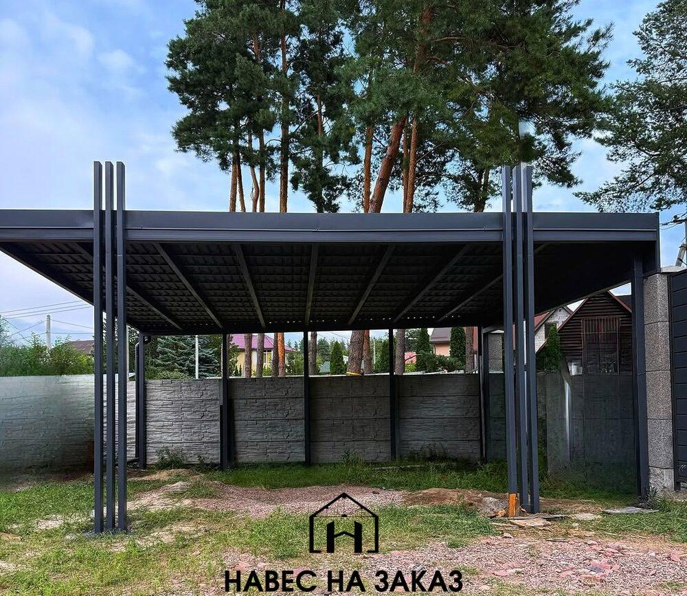 Навес для авто 8 на 6 в европейском стиле по лучшей цене Навес для авто 8 на 6 в европейском стиле