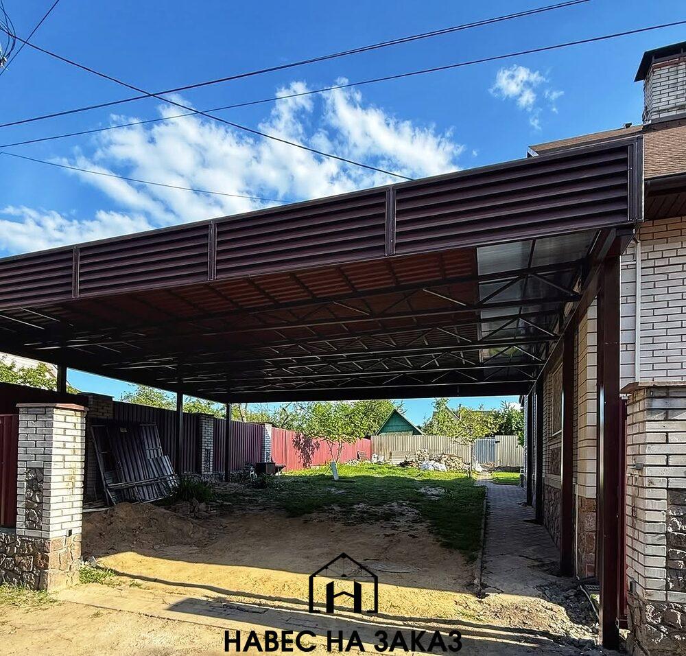 Большой навес для авто 8 на 9 м по лучшей цене Большой навес для авто 8 на 9 м